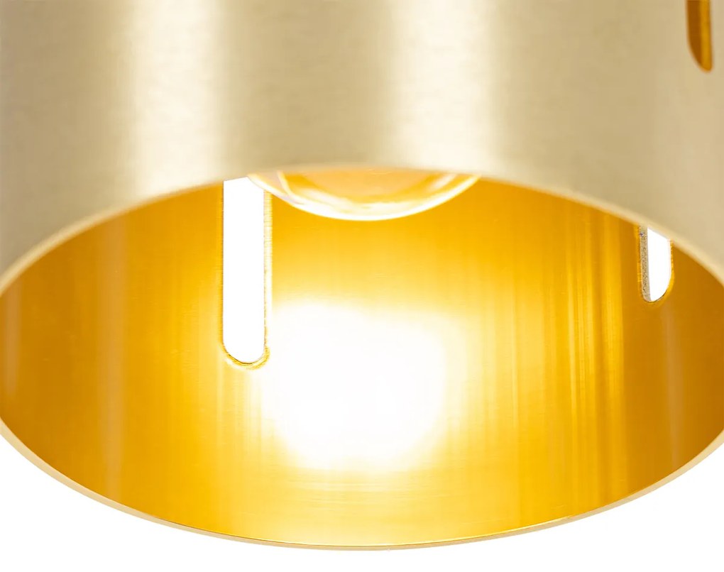 Design plafondlamp goud met lichteffect - Yana Design E27 cilinder / rond Binnenverlichting Lamp