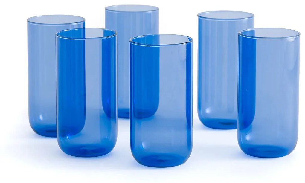 Set van 6 bekers in glas, Oryn