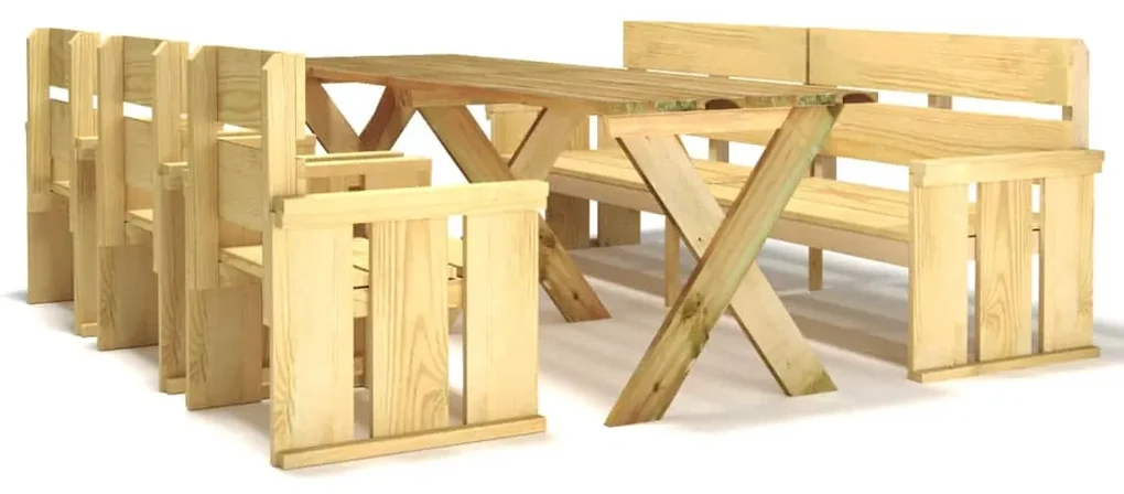 vidaXL 5-delige Tuinset geïmpregneerd grenenhout