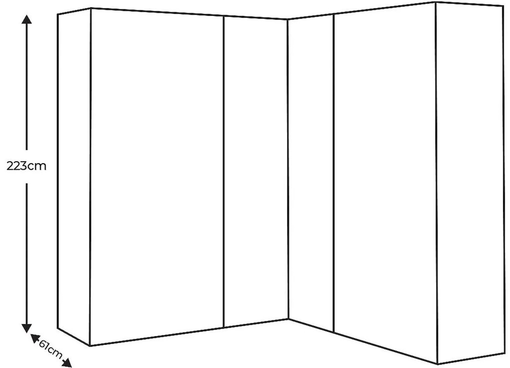 Goossens Excellent Kast Systeem Statement, 6 draaideuren met hoekkast 90 graden 215 cm breed 223 cm hoog 215 cm diep