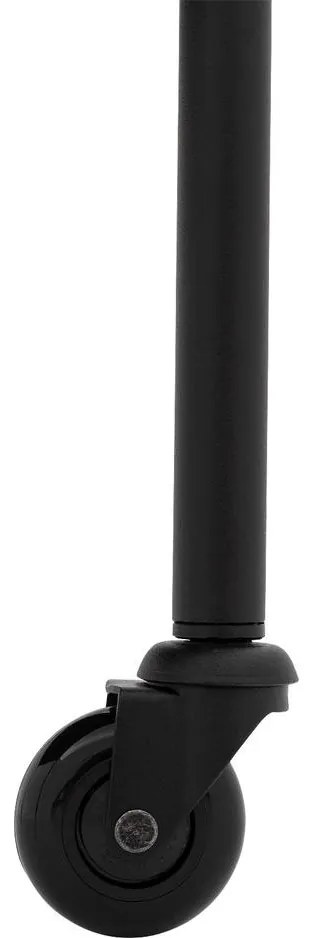Goossens Eetkamerstoel Funk Zwarte Poten blauw stof met armleuning en Zwart skater wiel met zwarte kapmet wielen, modern design