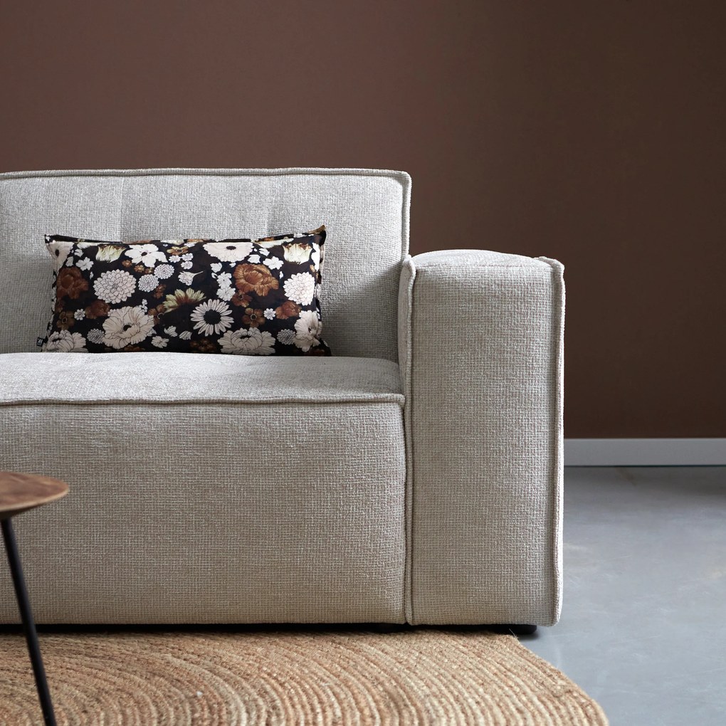 PEPP Interiors Flow Moderne Hoekbank Met Stiksels Beige Chaise Longue Links