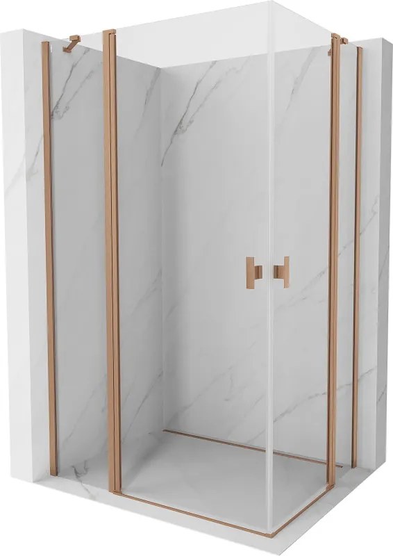 Mexen Mist Duo draaideur douchecabine 110 x 80 cm, transparant, geborsteld koper - 8A4-110-080-65-00