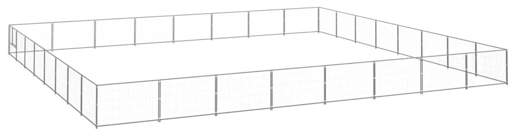 vidaXL Hondenkennel 64 m² staal zilverkleurig