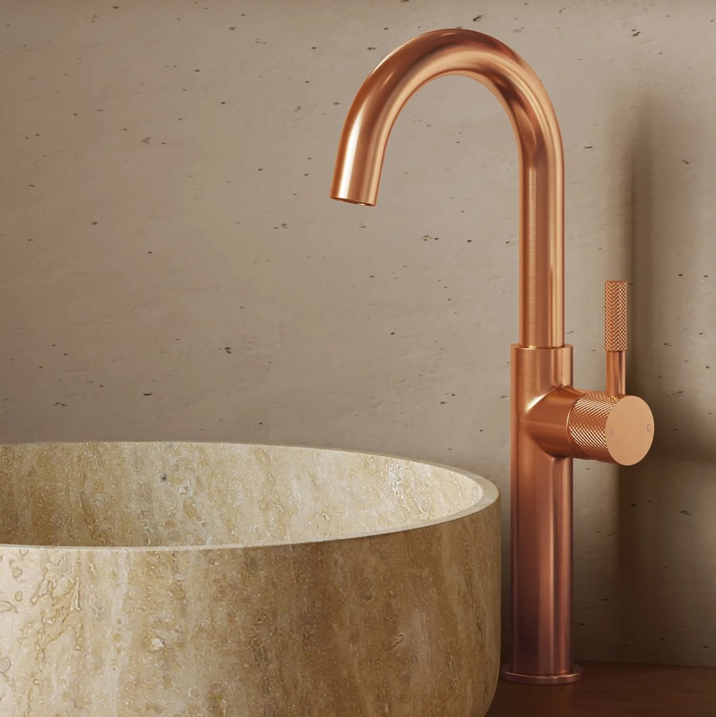 Saniclear Copper Curved hendel voor Highriser (SK89500)