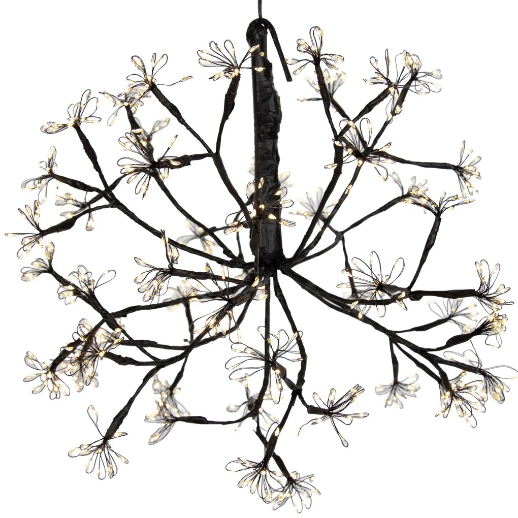 Kerst hanglamp bol zwart 40cm incl. LED met timer IP44 - Nobu