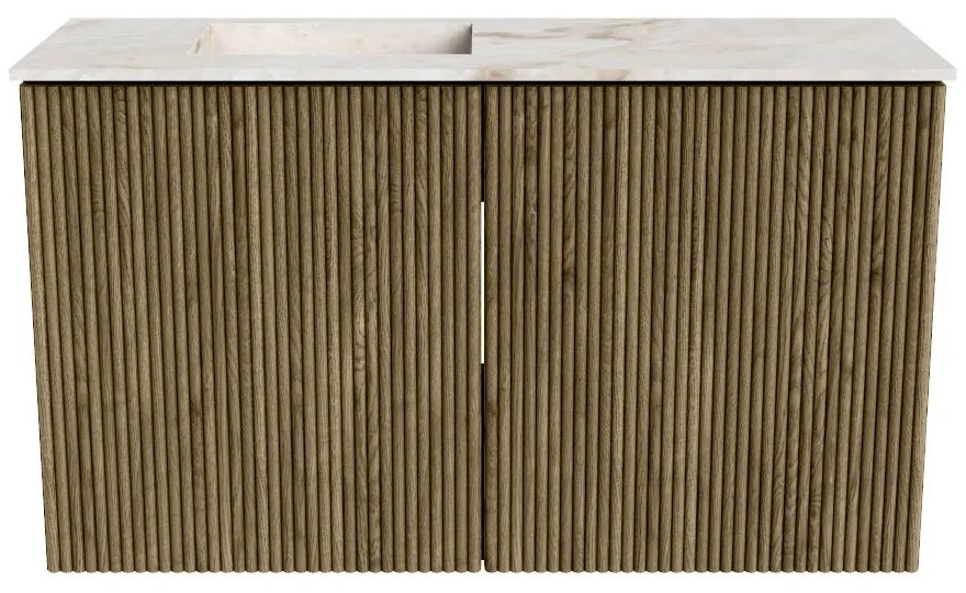 Mondiaz Joya DLux 70cm toiletmeubel dusk met wastafel faye links zonder kraangat frappe