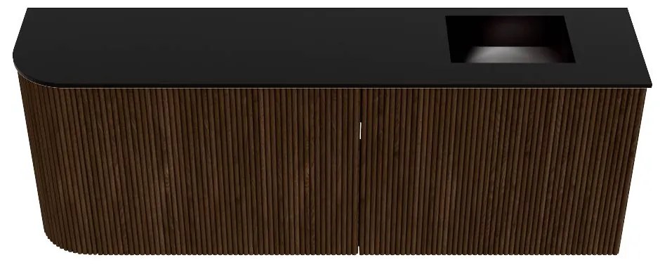 Mondiaz Joya 110cm toiletmeubel ronding links walnut met wastafel faye rechts 1 kraangat urban