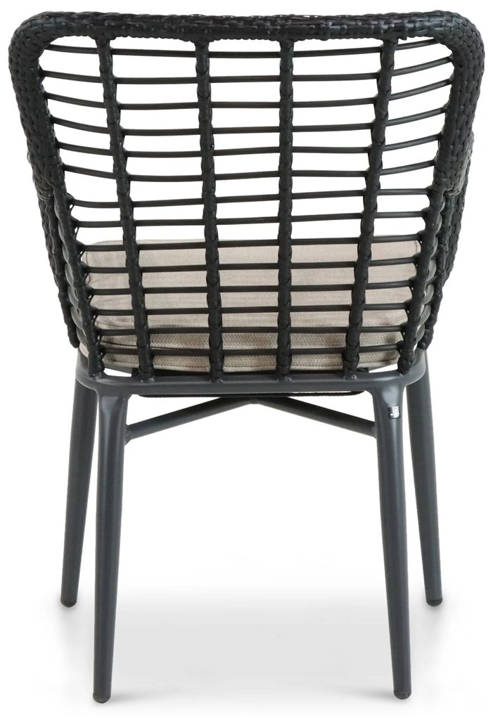 Tuinset Ronde Tuintafel 4 personen 125 cm Aluminium/Wicker Zwart  De Laan Projects