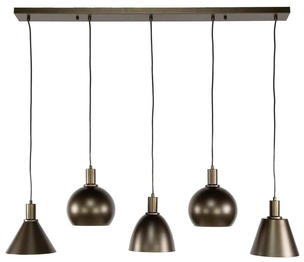 Hanglamp Mix 5-lichts Bruin