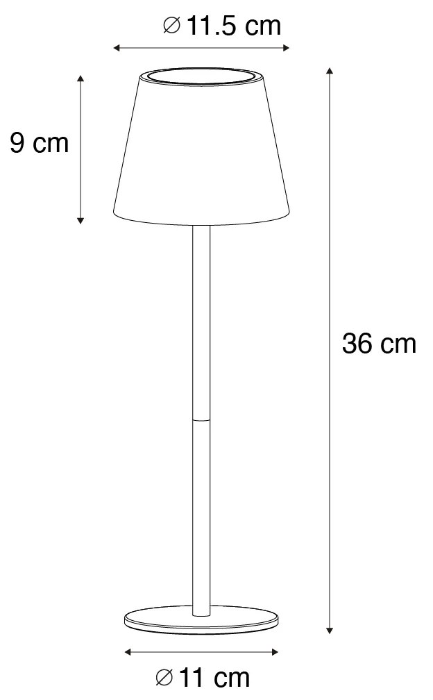 Buitenlamp LED Set van 2 tafellampen wit met dimmer en oplaadbaar - Murdock Modern IP54 Buitenverlichting rond Lamp