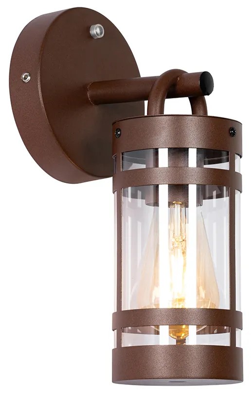 Buiten wandlamp roestbruin IP44 met schemersensor - Ruben