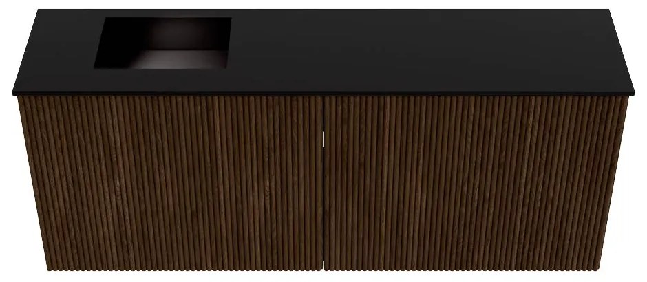 Mondiaz Joya 100cm toiletmeubel walnut met wastafel faye links 1 kraangat urban