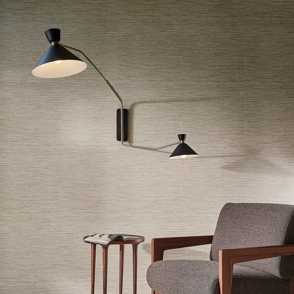 Dubbele wandlamp XL verouderde messing, Zoticus