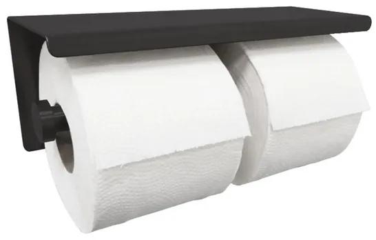 Wiesbaden Brush dubbele toiletrolhouder mat-zwart 24.2841