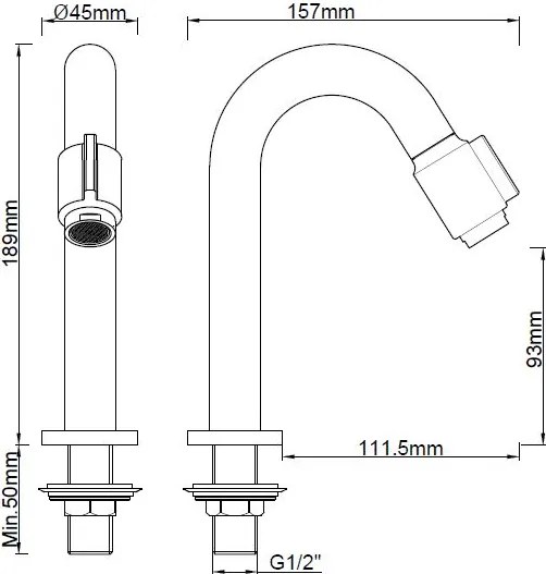 Mueller Round fonteinkraanset RVS