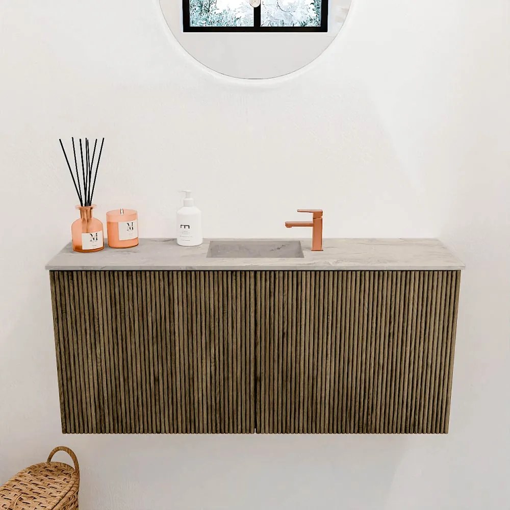 Mondiaz Joya DLux 90cm toiletmeubel dusk met wastafel faye midden 1 kraangat glace
