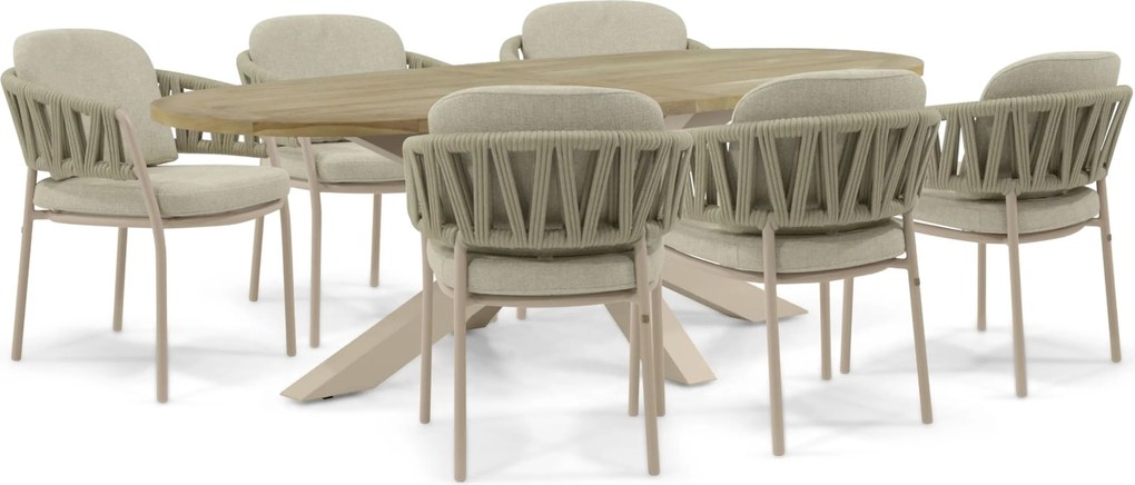 Tuinset 6 personen  Rope Zand/Beige 4 Seasons Outdoor Calma/Brookline