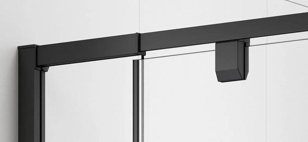 Polysan Easy Black douche draaideur helder glas 100x190cm zwart mat
