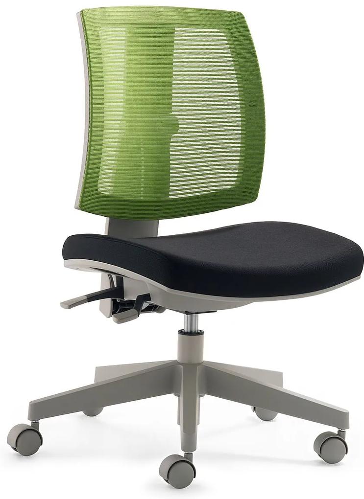 24Designs Kinderbureaustoel Flexis - Stof Groen/Zwart - Grijze Kruispoot