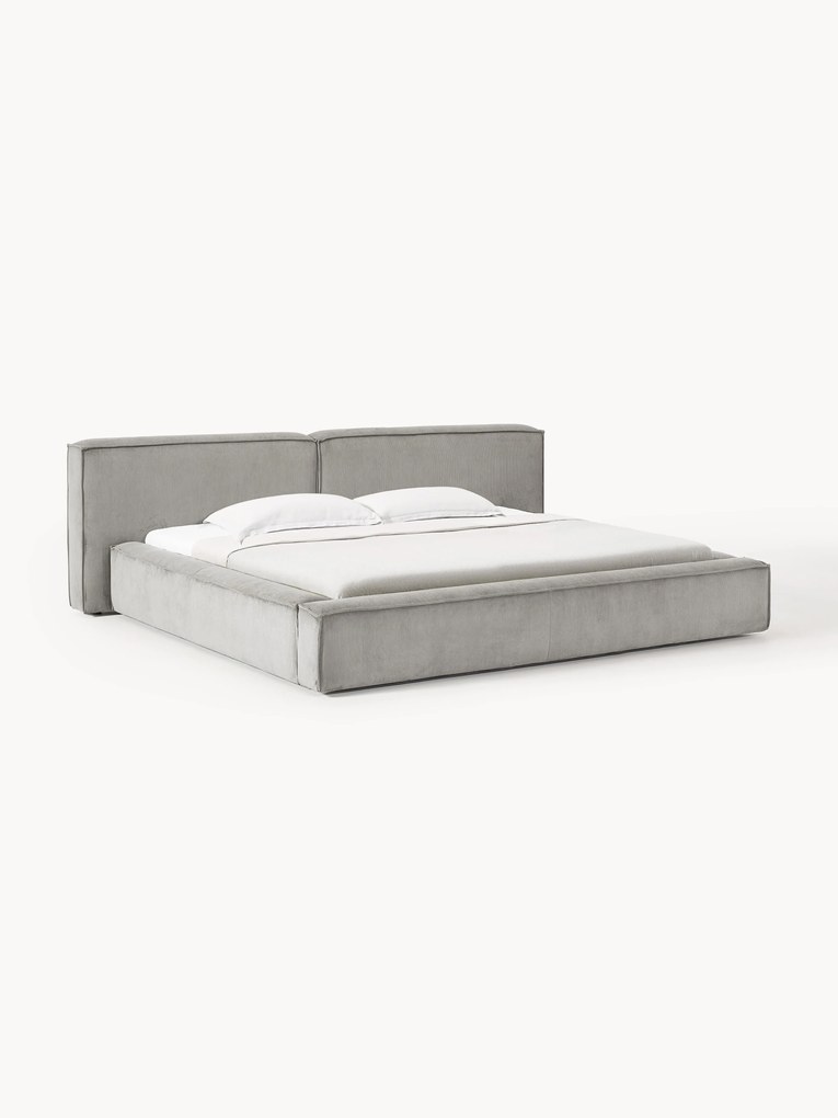 Gestoffeerd corduroy bed Lennon met opbergruimte