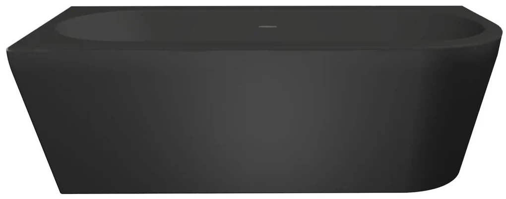 Xenz Charley half vrijstaand bad acryl 165x75x60cm links zwart mat