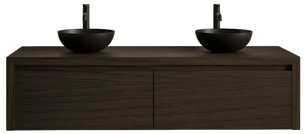 Gliss Design Ares badmeubel 120cm 2 lades charcoal zonder waskom