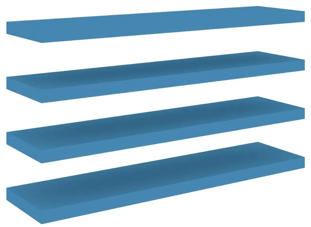 vidaXL Wandschappen zwevend 4 st 90x23,5x3,8 cm MDF blauw