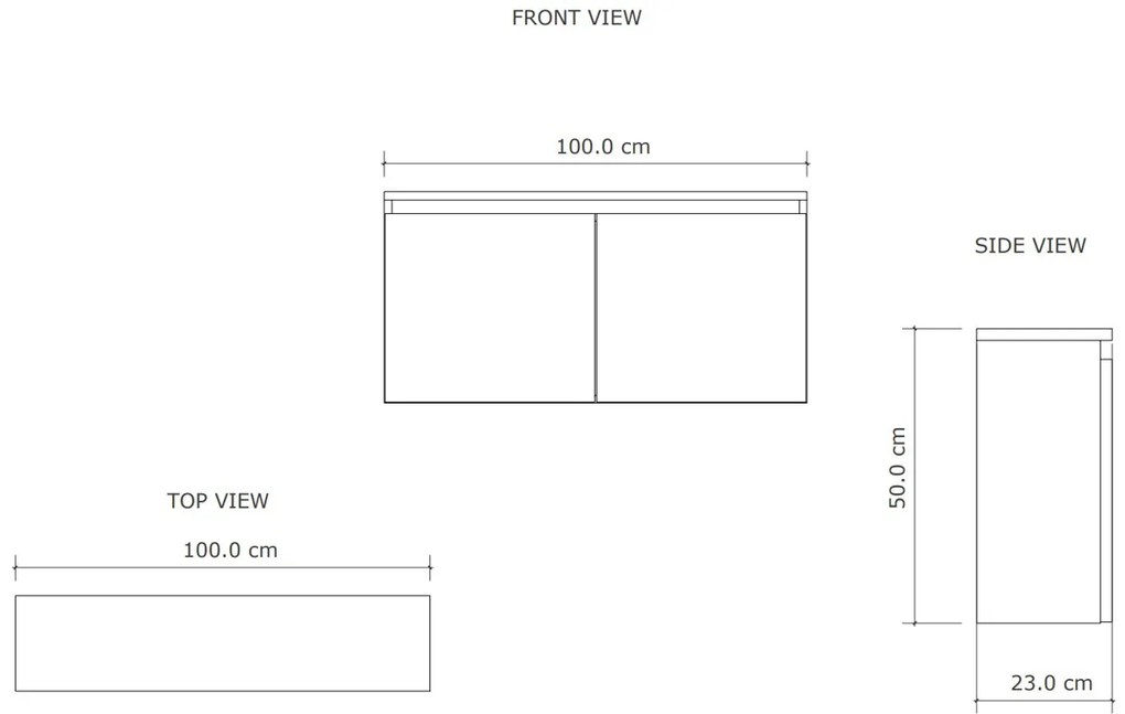 Gliss Design Echo toiletmeubel 100cm evoke eiken met toppaneel wit mat