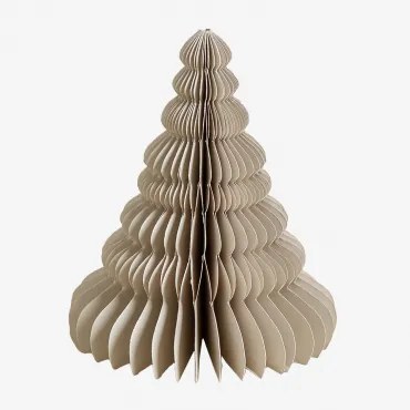 Set Van 3 Kerstbomen Van Noelle-papier Beige – Linnen & ↑15 Cm - Sklum