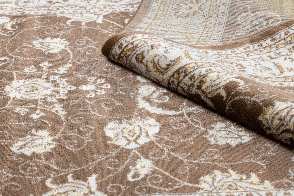 Tapijt MEFE modern 2312 Ornament, kader - Structureel, twee poolhoogte , donker beige