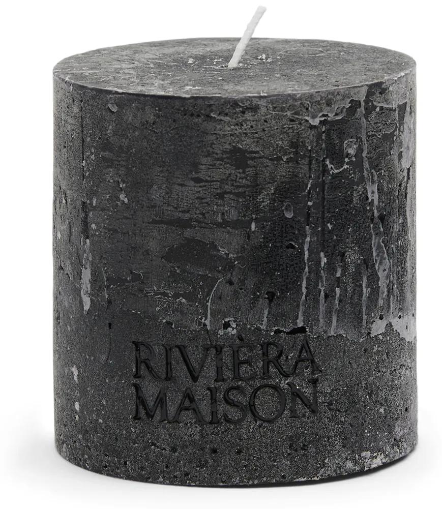 Rivièra Maison - Pillar Candle Rustic black 10x10 - Kleur: zwart