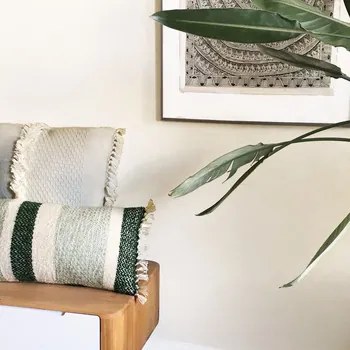 Kussens Groen Malagoon  Berber grainy green cushion