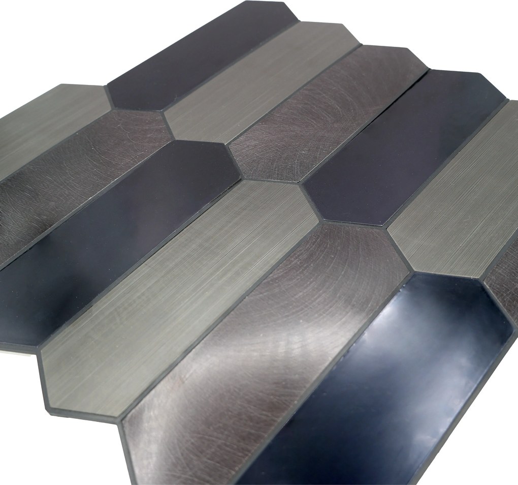 Zelfklevende Mozaïektegels Metaal | Picket Blauw | 28,2×27,3 cm | Keuken, Bad &amp; WC