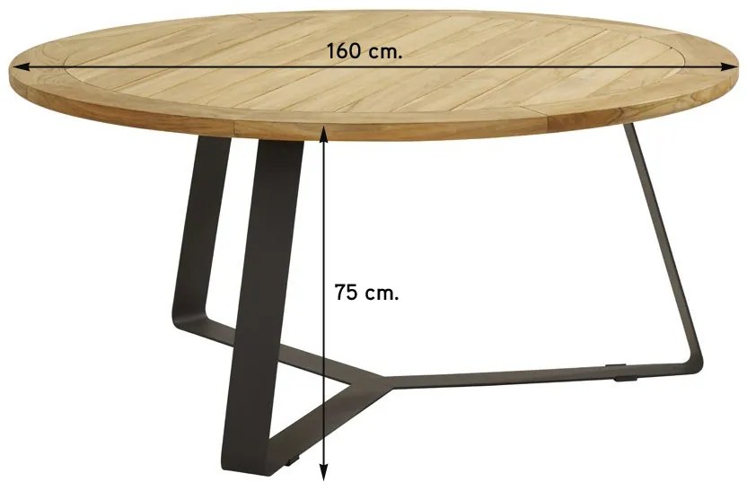 4 Seasons Ramblas tuinstoel + Taste Basso tuintafel 160 cm. rond