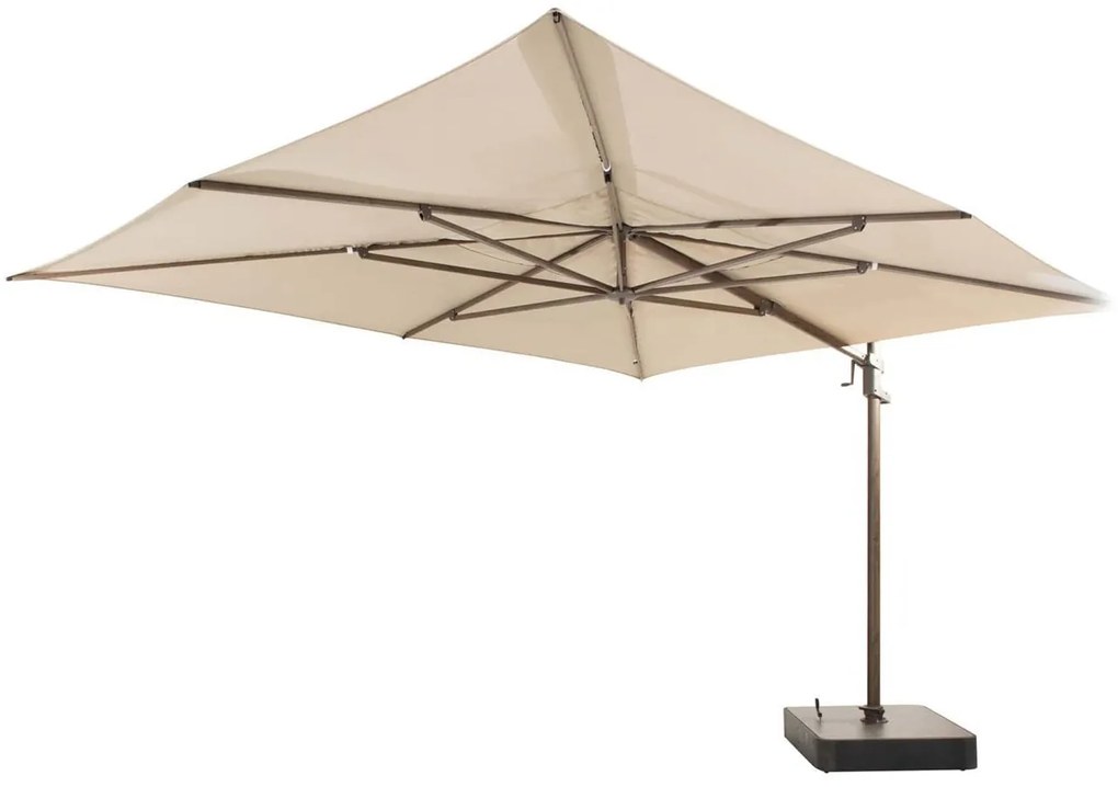 4 Seasons Outdoor Finca parasol met Wengé frame en Beach doek 400 x 300 cm  Parasol    beige weerbestendig