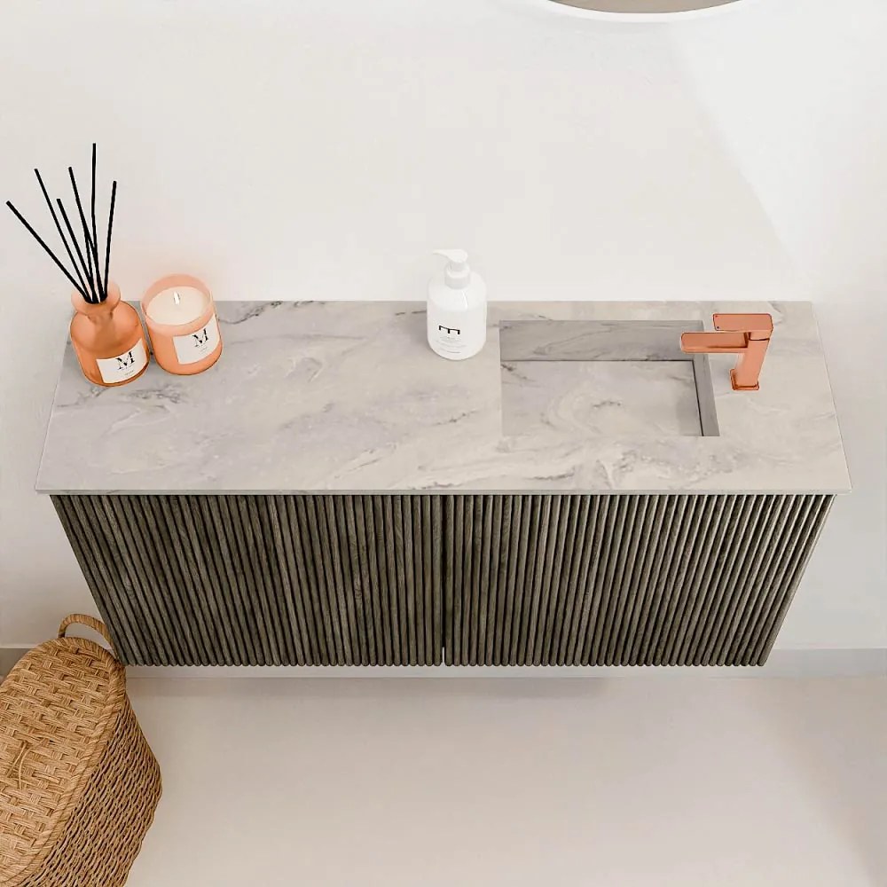 Mondiaz Joya DLux 80cm toiletmeubel shadow met wastafel faye rechts 1 kraangat glace