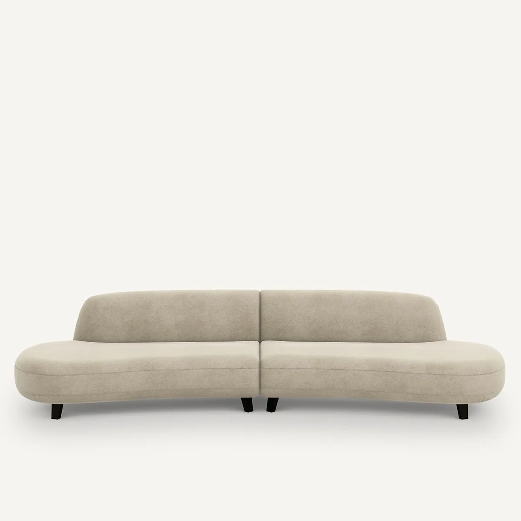 6-zits bank in linnen fluweel, Rosebury, ontwerp Emmanuel Gallina