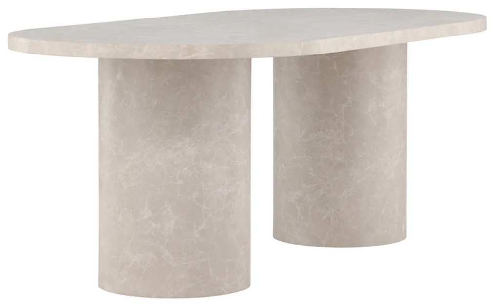 Ovale Eettafel Met Dikke Beige Poten - 200 X 100cm.