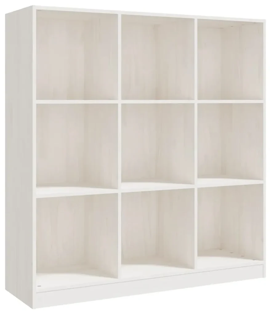 vidaXL Boekenkast/kamerscherm 104x33,5x110 cm massief grenenhout wit