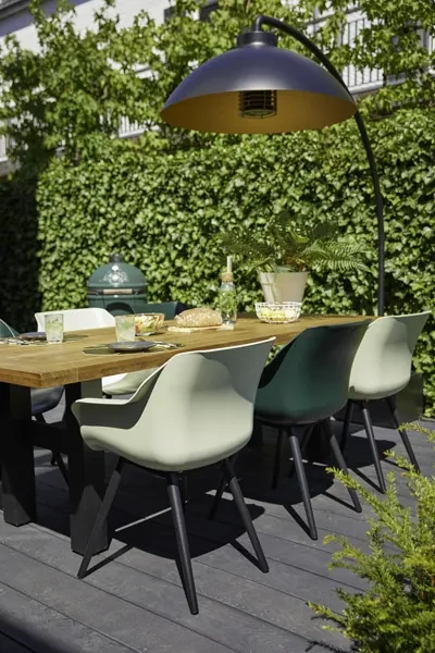 Hartman Sophie Studio dining armstoel - Night Green - Alu poot