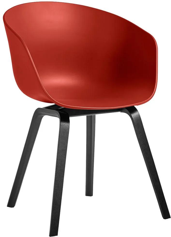 Hay AAC22 stoel met zwart onderstel kuip warm rood