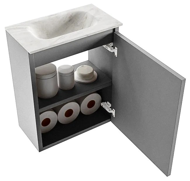 Mondiaz Ture DLux toiletmeubel 40cm plata met wastafel ostra midden zonder kraangat