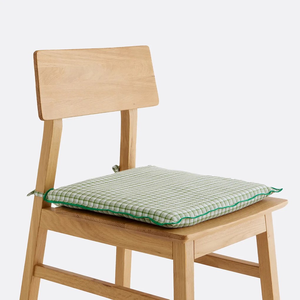 Stoelkussen, geruit katoen, NINON