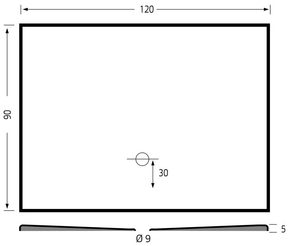 Xenz Flat Plus rechthoekige douchevloer acryl 120x90cm antraciet