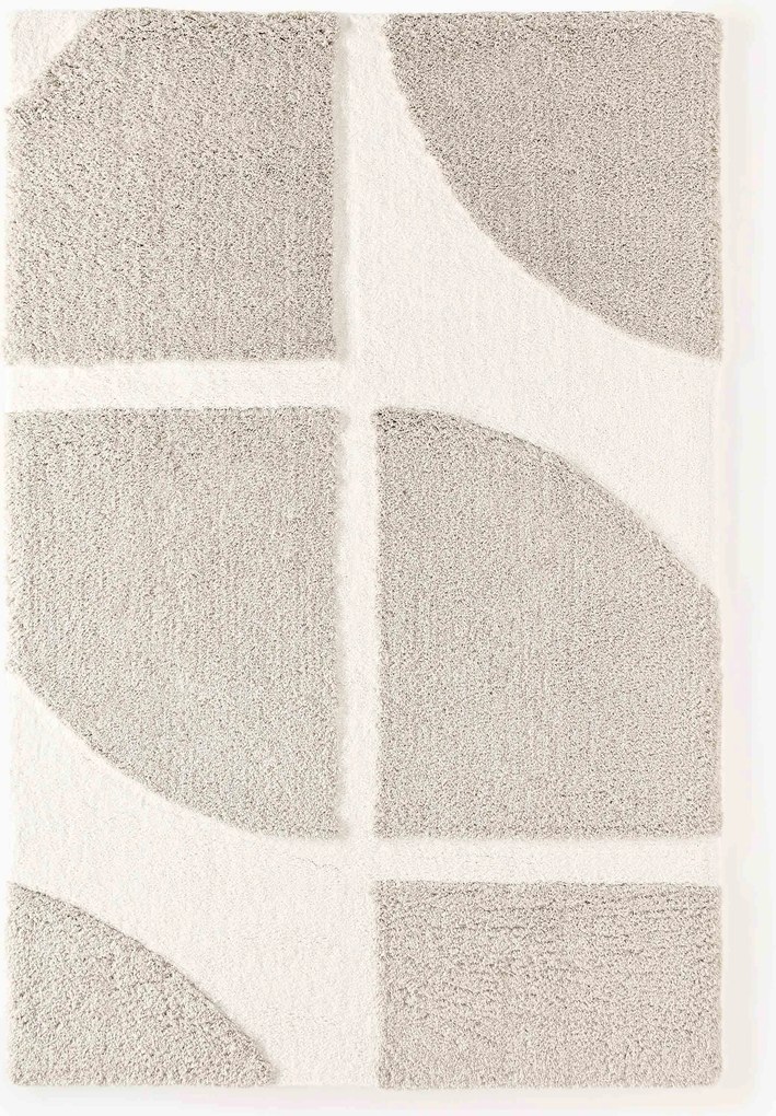 Pluizig hoogpolig vloerkleed Jade met een verhoogde hoog-laag structuur