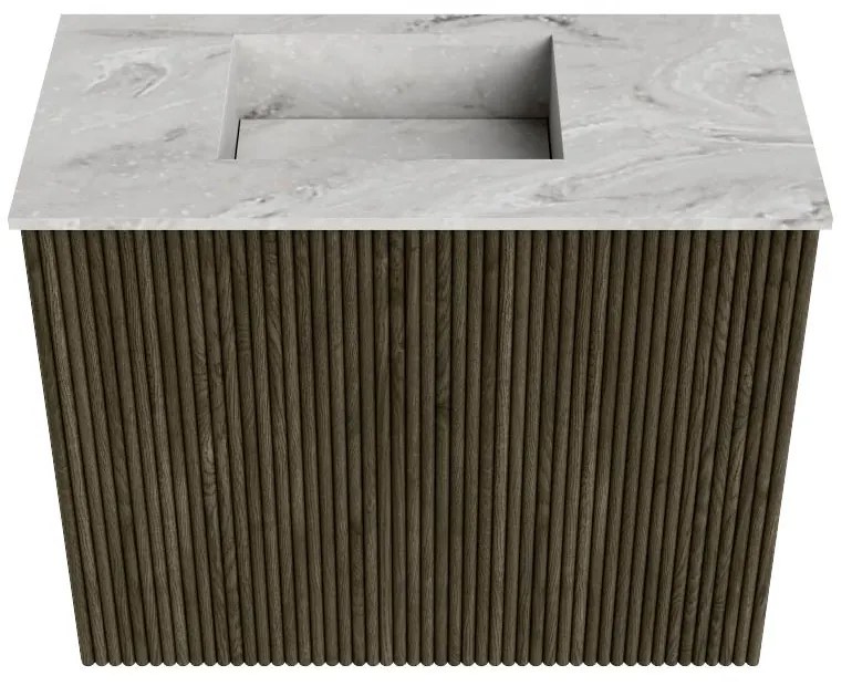 Mondiaz Joya DLux 50cm toiletmeubel shadow met wastafel faye links 1 kraangat glace