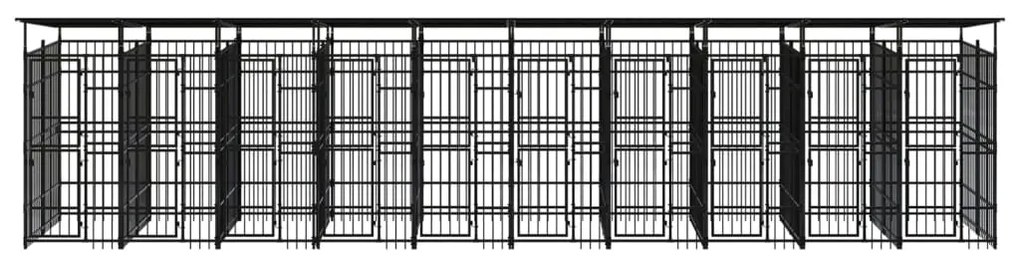 vidaXL Hondenkennel met dak 18,43 m² staal