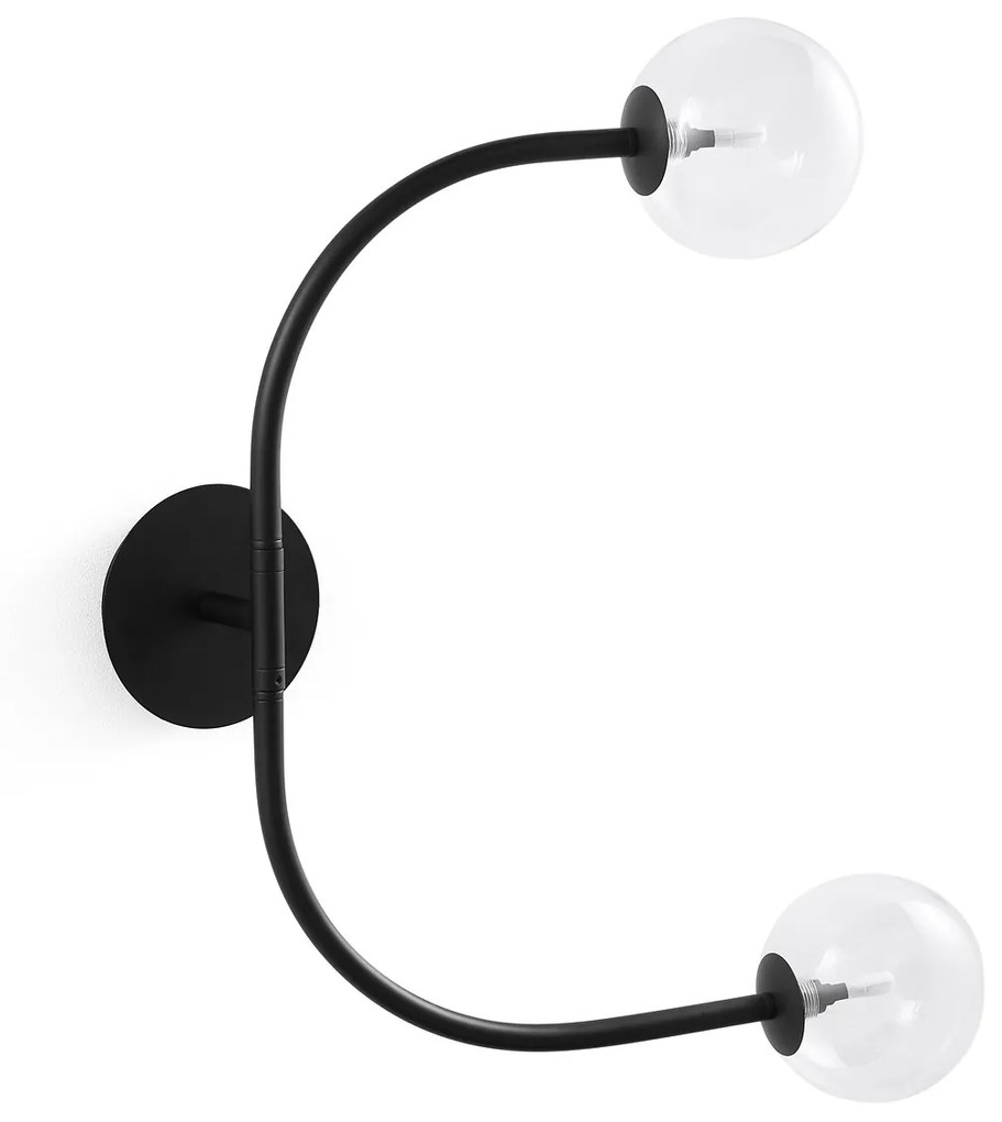 Dubbele wandlamp in metaal en glas, Macha