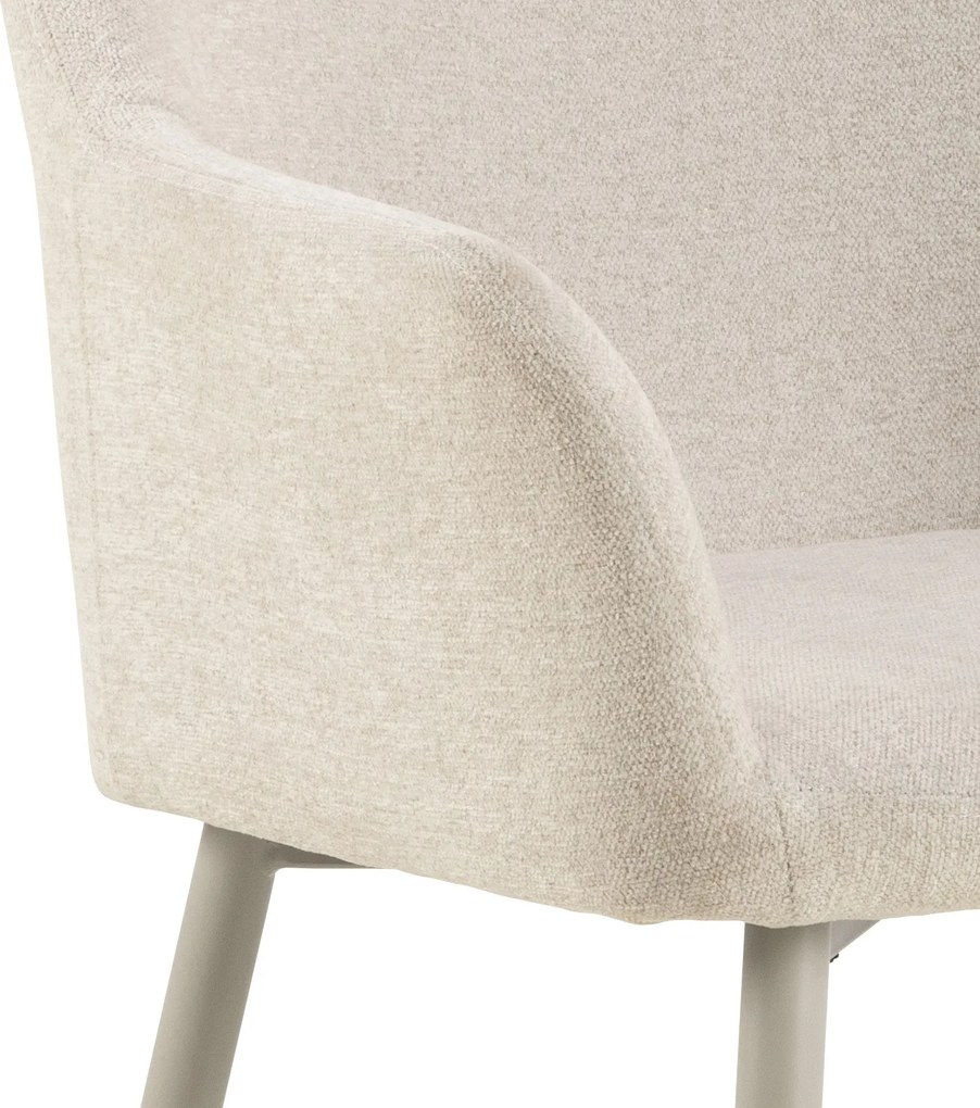 VERA Beige (stof Apia 453)/beige frame - MODERNE KUIPVORMIGE GESTOFFEERDE STOEL VOOR WOONKAMER / LOFT